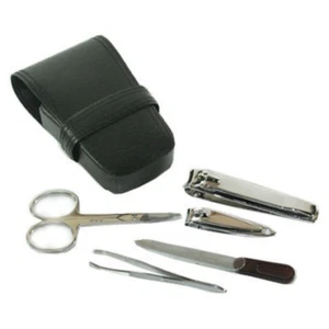 Bey-Berk 6pc Travel Manicure Set in Leather Case #BB55 New in Retail Box - Picture 1 of 1