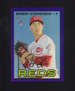 2016 Topps Heritage Purple Refractor Robert Stephenson Rookie #706 Reds - Picture 1 of 2