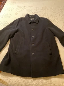 VTG Single Breasted Bachrach Men's Wool & Cashmere Blend 2XL Black Overcoat - Picture 1 of 10