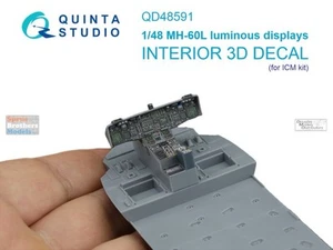 Calcomanía interior 1/48 Quinta 3D #48591 UH-60 Blackhawk pantallas luminosas ICM - Imagen 1 de 2
