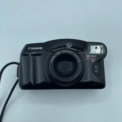 Cámara fotográfica Canon Sure Shot 80 tele 35 mm lente 38-80 mm flash de enfoque automático funciona Foto 1 de 4
