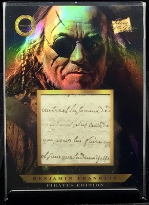2025 Pieces Of The Past Pirates Benjamin Franklin Hand Written Document Relic - Image 1 of 2