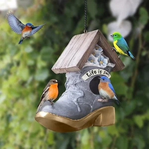 Hanging Bird House for Outside Unique Birdhouses Outdoor for Home Garden Decor - Picture 1 of 6
