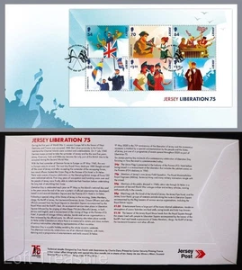 Jersey Stamps "Jersey Liberation - 75 Years" First Day Cover Souvenir Sheet 2020 - Picture 1 of 3