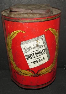 Sweet Burley Fine Cut Tobacco Empty 5lb Store Cannister Tin - Picture 1 of 9