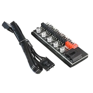 Fan Controller FAN HUB SATA 5 Way Powered Fan Splitter 4 Pin PWM Cooler Speed - Picture 1 of 5