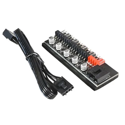 Fan Controller FAN HUB SATA 5 Way Powered Fan Splitter 4 Pin PWM Cooler Speed - Image 1 of 4