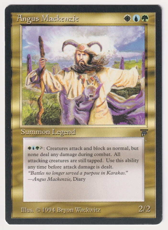 Gold Signed Angus Mackenzie Proof NM Legends Artist Bryon Wackwitz MTG AP 27/100 - Image 1 of 2