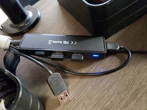 USB Hub 3.0 Splitter with 4ft Extension Long Cable Cord, 4-Port Ultra-Slim Multi - Picture 1 of 8