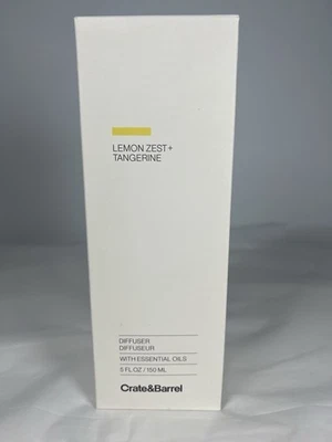 NIB Crate & Barrel Lemon Zest & Tangerine Essential Oils Reed Diffuser Set 5floz - Image 1 of 4