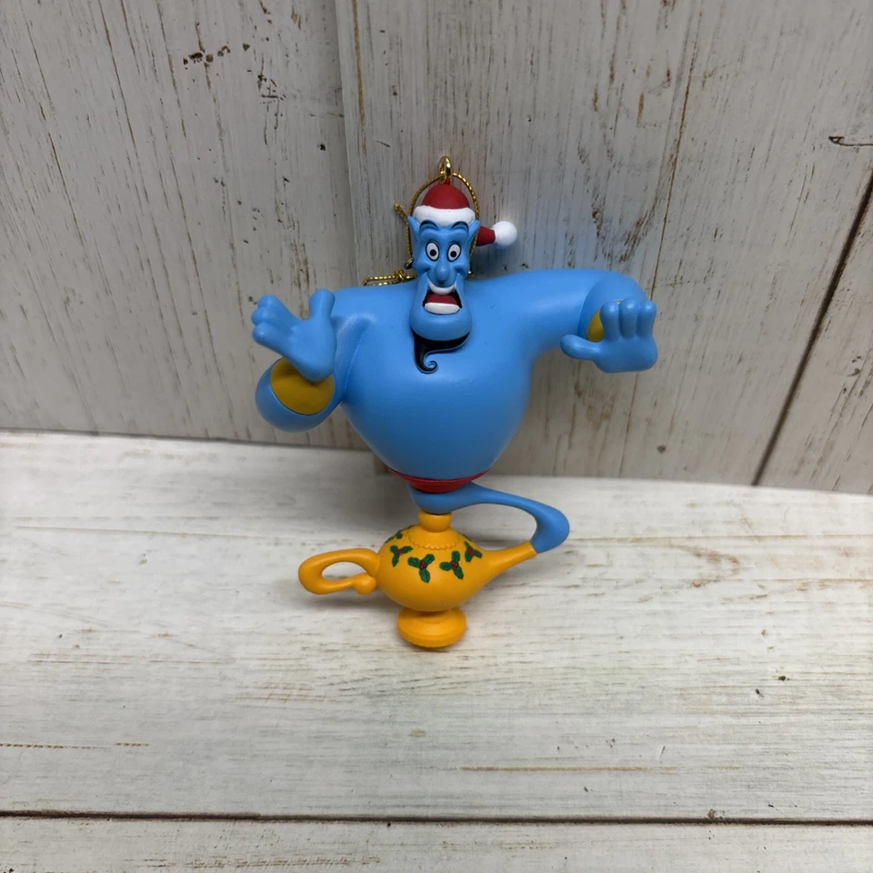 Disney Aladdin Genio en Lámpara Mágica Sombrero de Papá Noel Adorno con Movimiento Giratorio Enesco Foto 1 de 2