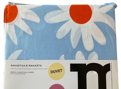 Marimekko~ KING~Duvet Set~1 duvet + 2 shams~OEKOTEX~Blue/White/orange~3 pcs~NWT - Image 1 of 4