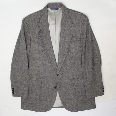 Casaco esportivo masculino vintage Pendleton Rockabilly ocidental 40R cinza jaqueta de lã blazer EUA - Imagem 1 de 4