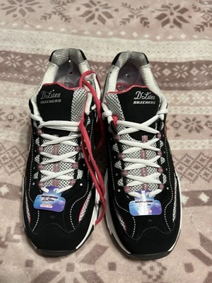 Tênis Feminino Skechers D'Lites-Life Saver 'Preto/Rosa'/11860EW / Tamanho 11 LARGO - Imagem 1 de 4