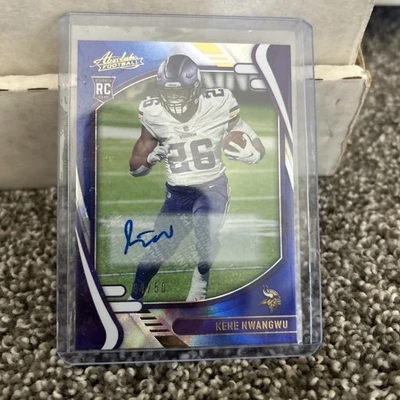 2021 Panini Absolute Rookie RC Signatures Blue Diamonds Kene Nwangwu /50 #132 - Image 1 of 2