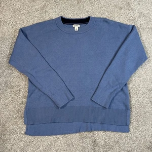 L.L. Bean Men’s S Cotton Cashmere Crewneck Sweater Blue Soft Knit Pullover - Picture 1 of 8