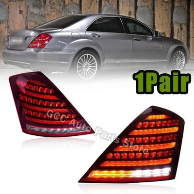1Pair Dynamic LED Red Rear Taillights Lamps For Benz S-class W221 2006-2013 - Image 1 of 4