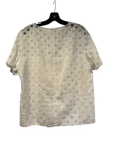 Akris Punto Blouse Womens Ivory Semi Sheer Polka Dot Shirt Top Sz 14 - Picture 1 of 11