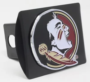 Florida State University Color Metal Hitch Cover Black 3.4"x4" - Picture 1 of 4