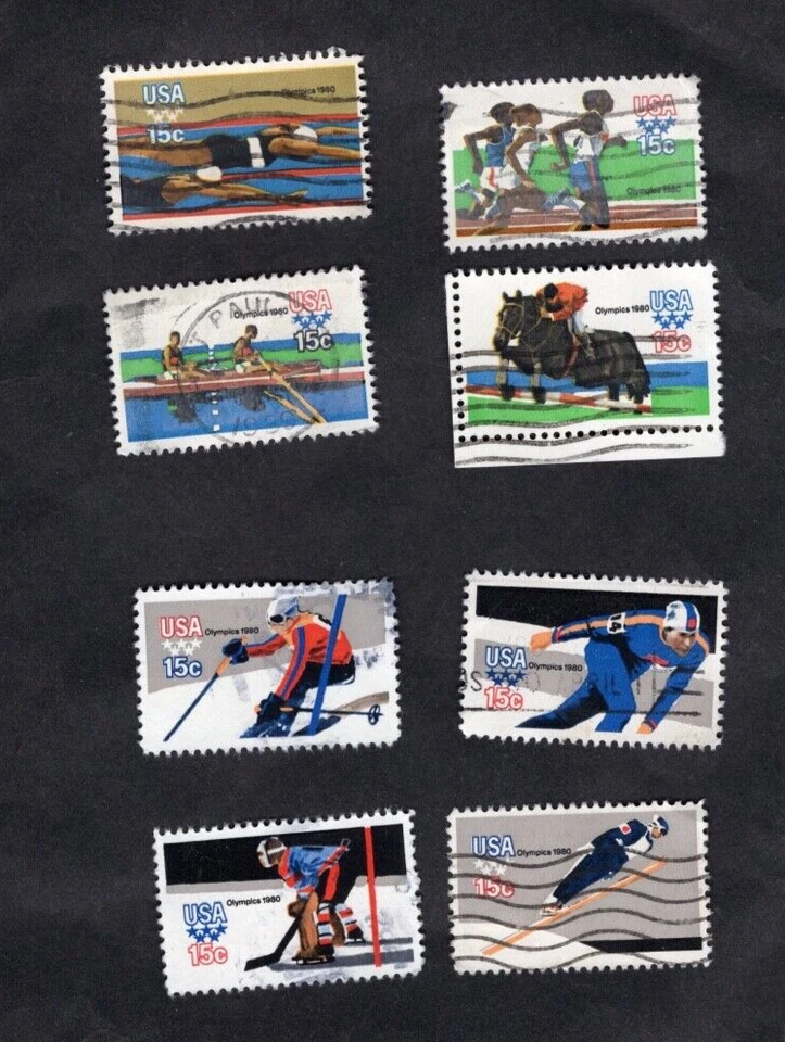 #1791-94 and #1795-98 Olympic Games Se-Tenent Sets, 15 cent, Off Paper - Image 1 of 1