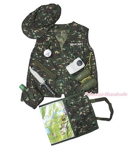 Halloween Army Commando Military Soldier Wargame Kid Costume Uniform 8P Set 3-7Y - Bild 1 von 1