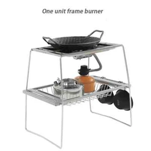 Stainless Steel Camping Stove Table Portable Folding Cooking Rack Outdoor Picnic - Picture 1 of 16