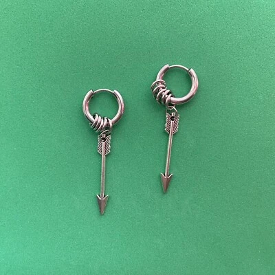 Титановая сталь стрелы подвеской капли серьги для мужчин женщин, панк хип-хоп серьги - Изображение 1 из 4