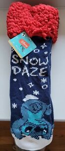 NEW Disney Stitch Snow Daze Slipper Socks Wm's  OSFM NWT