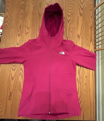 Chaqueta cortavientos forrada de lana rosa oscuro pequeña The North Face para mujer Foto 1 de 4