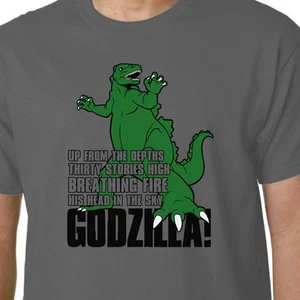T-shirt Godzilla TV cartone animato HANNA-BARBERA GODZOOKIE BAMBINI TV DIVERTENTE GEEK ANNI 80 - Foto 1 di 7