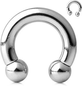 PIERCING 00G 3/4" SFERA ACCIAIO FILETTATA INTERNAMENTE FERRO DI CAVALLO PRINCIPE ALBERT CALIBRI - Foto 1 di 3