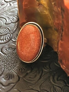 Großer ovaler Ring Sandstein Schatten Größe 9 Handwerker Südwesten - Bild 1 von 3