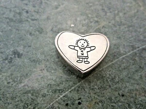 VINTAGE MEXICO HANDCRAFTED STERLING SILVER 925 HEART SHAPE SLIDE PENDANT 8 gr - Bild 1 von 3