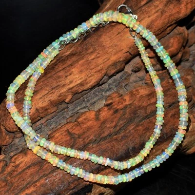 Exclusive Amazing Ethiopian Opal 45.00 Cts Beaded Beautiful Necklace VK 03  E593 - Image 1 of 4