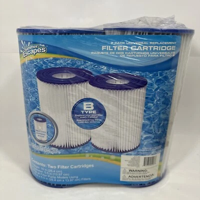 Filter Cartridge Universal Replacement 10”H x 5.5”D fit B Type 2 pack AbovePool - Image 1 of 4