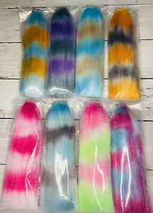 SPECIALTY Dyed Crimped Nylon Hair Jigmaking Tacklecraft Snook Bucktail Flairhawk - Picture 1 of 25