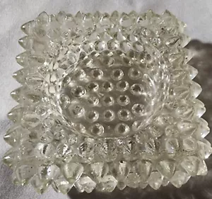 Vintage 3" Fenton piano cottura vetro trasparente quadrato aperto cantina sale - Foto 1 di 4