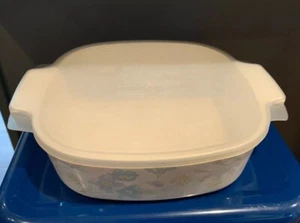 Vintage Corning Ware Pastel Bouquet 2L Square Casserole Dish w/ Lid - Bild 1 von 7