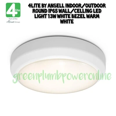 ANSELL 4LITE 4lite By Ansell LED Wall/Ceiling Bulkhead White 13W 1080lm Warm White