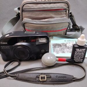Sure Shot Zoom S  Canon 35mm Camera w/ accessories + case - tested works vintage