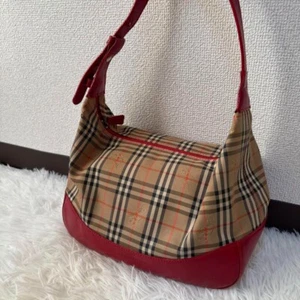 Authentic BURBERRY Nova Check Shoulder Bag Leather Canvas Beige from Japan USED - Picture 1 of 20