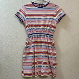 Brooks Brothers Stripe Girl’s Dress Fit & Flare Classic Knit Preppy Look XL - Picture 1 of 7