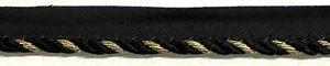 Twist Cord with Metallic Lip Piping Trimming - 8 Continuous Yards! - Picture 1 of 13