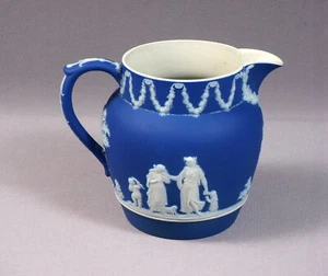 Jarra de jarra de jaspe Wedgwood 1904 azul real RARA mitología griega  - Imagen 1 de 7