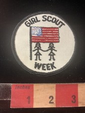Vintage USA FLAG GIRL SCOUT WEEK Girl Scouts Patch 99H3