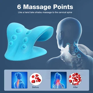 Neck Shoulder Relaxer Massage Rest Pillow Neck Stretcher Cervical Spine Health - Picture 1 of 14