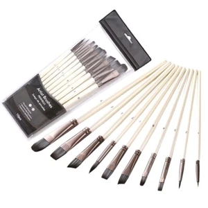 Pennelli 10-Piece Artist Paint Brush Set for Oil, Watercolor & Gouache Painting - Picture 1 of 6