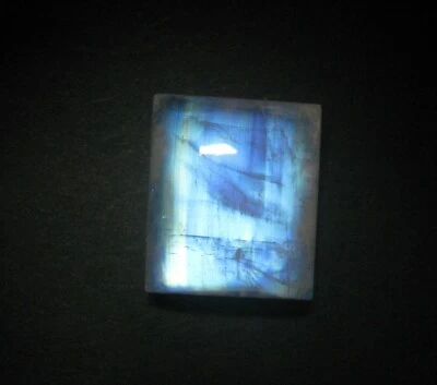 Baguette de piedra lunar arco iris cabujón 22,55 quilates piedra preciosa natural parte posterior plana G 8737 Foto 1 de 4