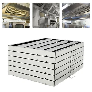 6-Pack Hood Filter Commercial Range Hood Filter Stainless Kitchen Exhaust Hood - Picture 1 of 18