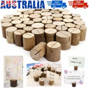 100/200 Pack Rustic Wooden Place Card Holders Stand for Wedding, Party, Craft AU - Picture 1 of 19